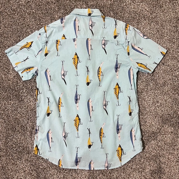 Retro-Design Five Points Men's Short Sleeve Shirt Size M Slim Fit - Picture 3 of 9